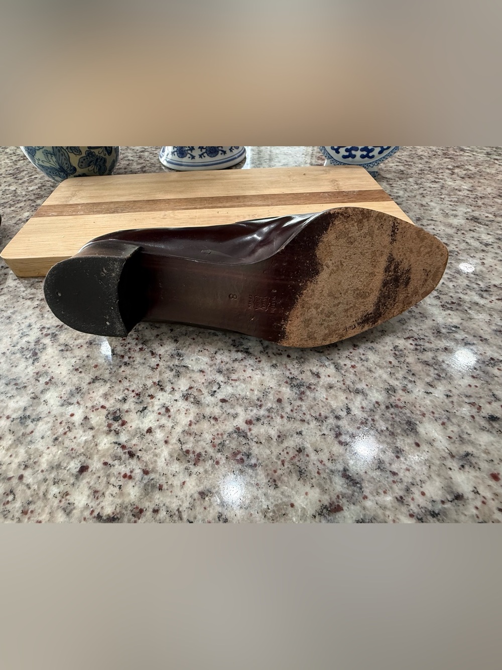 Classic Women’s Leather Penny Loafer Pump — Brown - Picture 9 of 9
